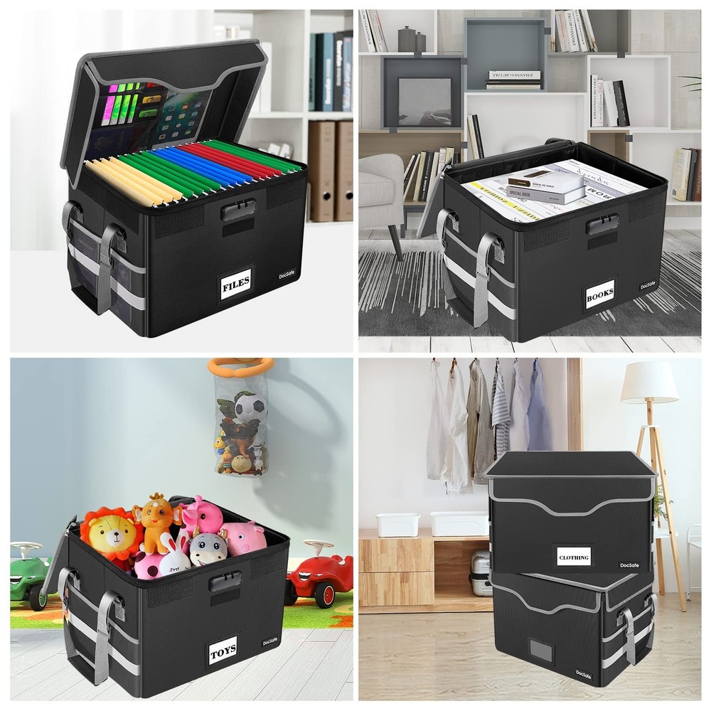 DocSafe Fireproof Document Box with Lock and Wheels
