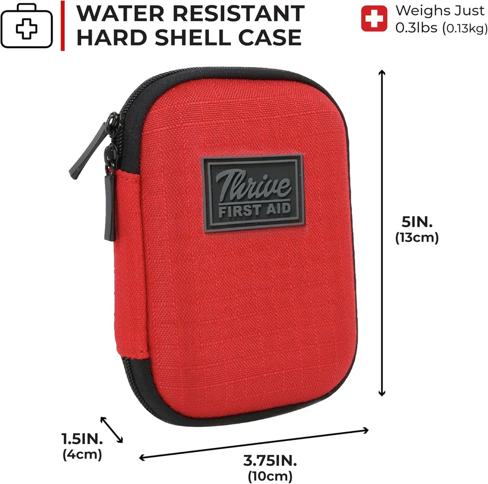Thrive Mini First Aid Kit - Compact Travel Essentials Pack - Waterproof Camping