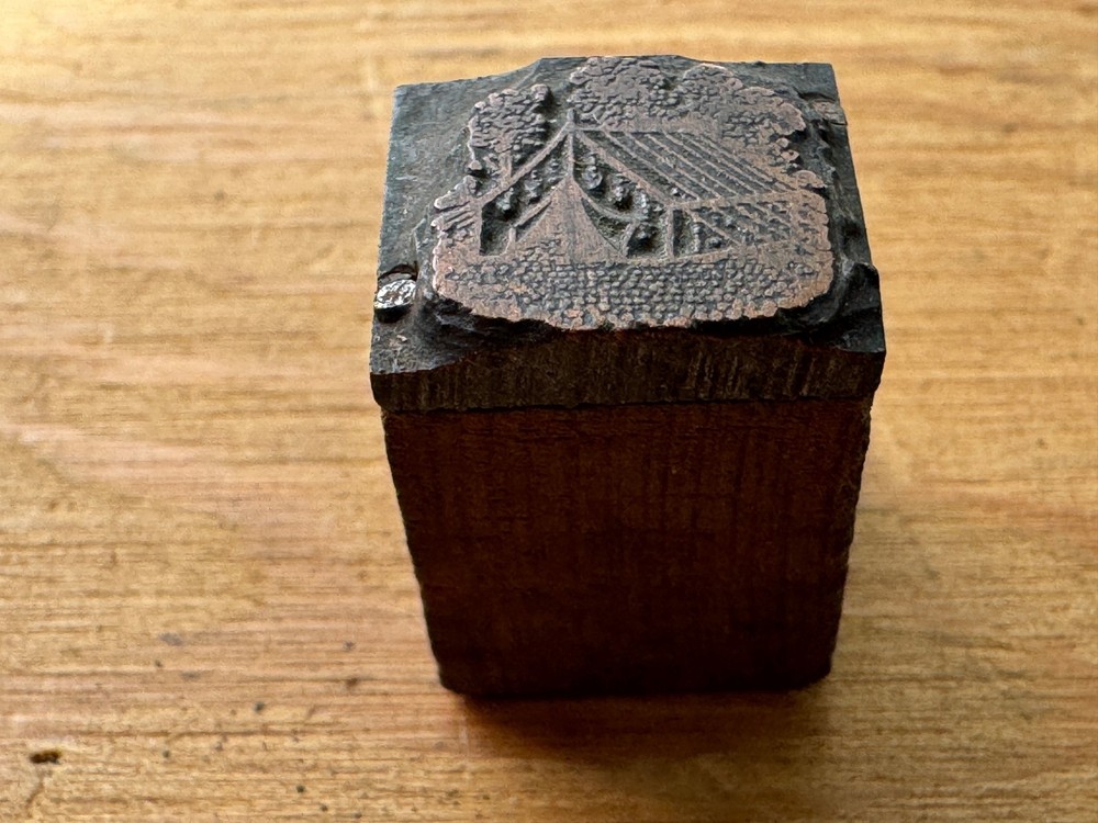 Antique Copper letterpress PRINTERS BLOCK - Tent