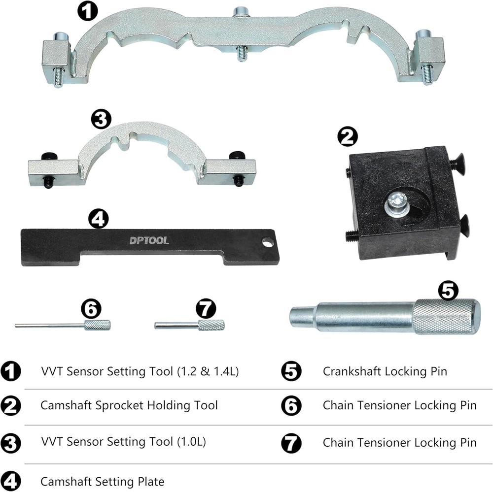 DPTOOL Turbo Engine Timing Tool Kit Compatible with Chevy Black Part Plastic