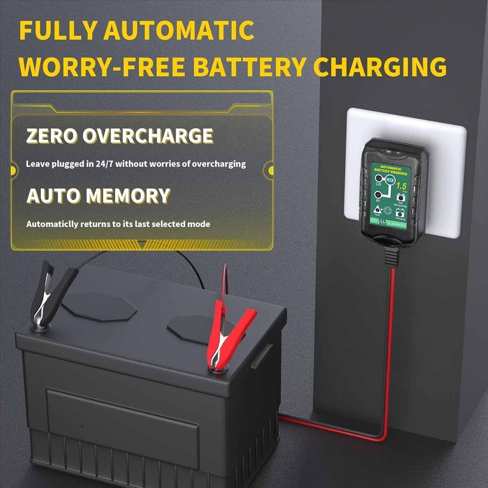 6V 12V Automatic Battery Charger Maintainer Trickle Float Motorcycle Car