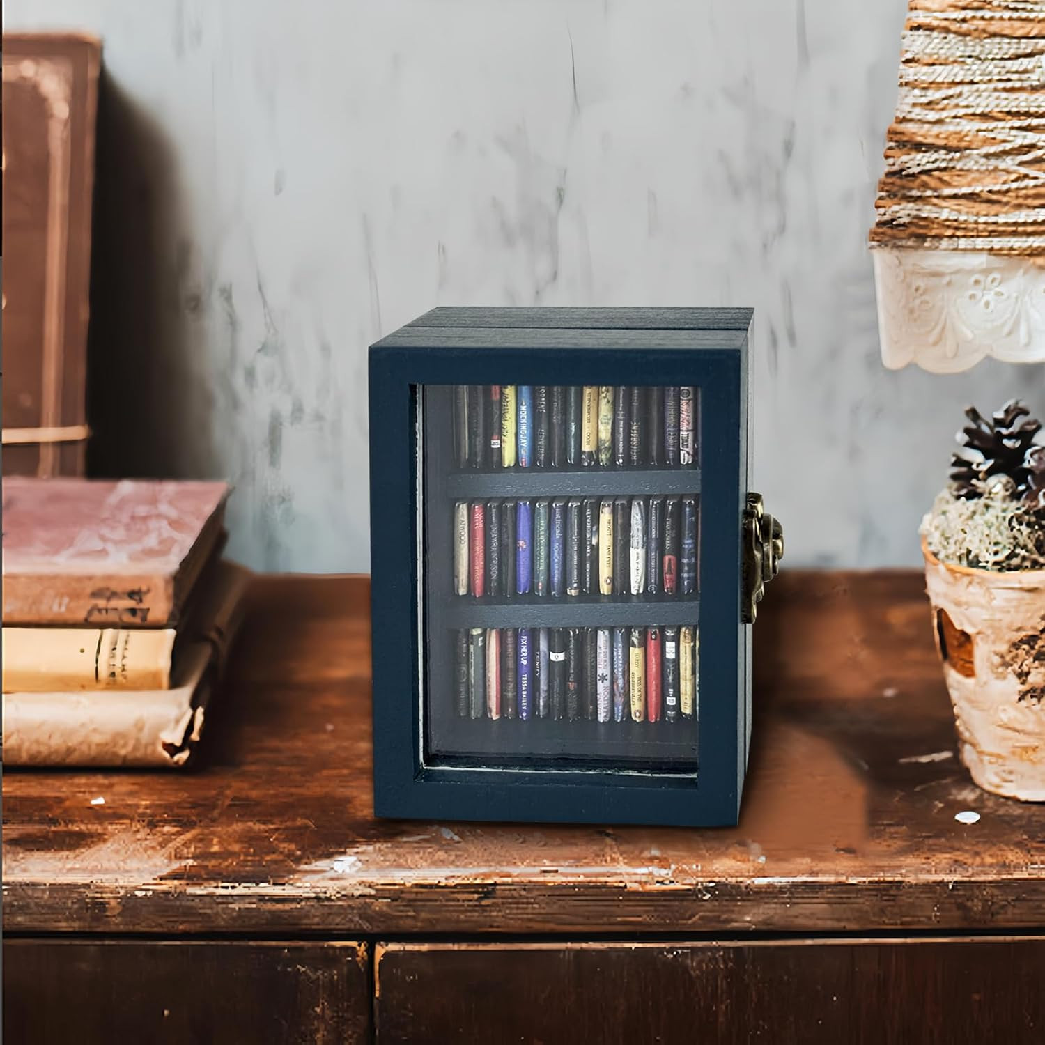 Anxiety Bookshelf Mini Bookshelf Ornament Miniature Bookshelf Decor Shake Booksh