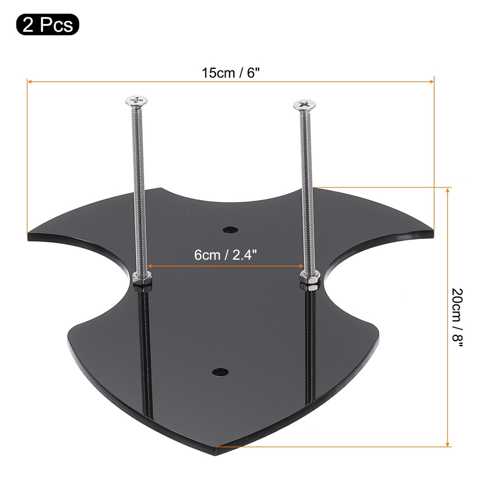 2pcs Sword Holder Wall Mount Sword Rack for Vertical Display, Black