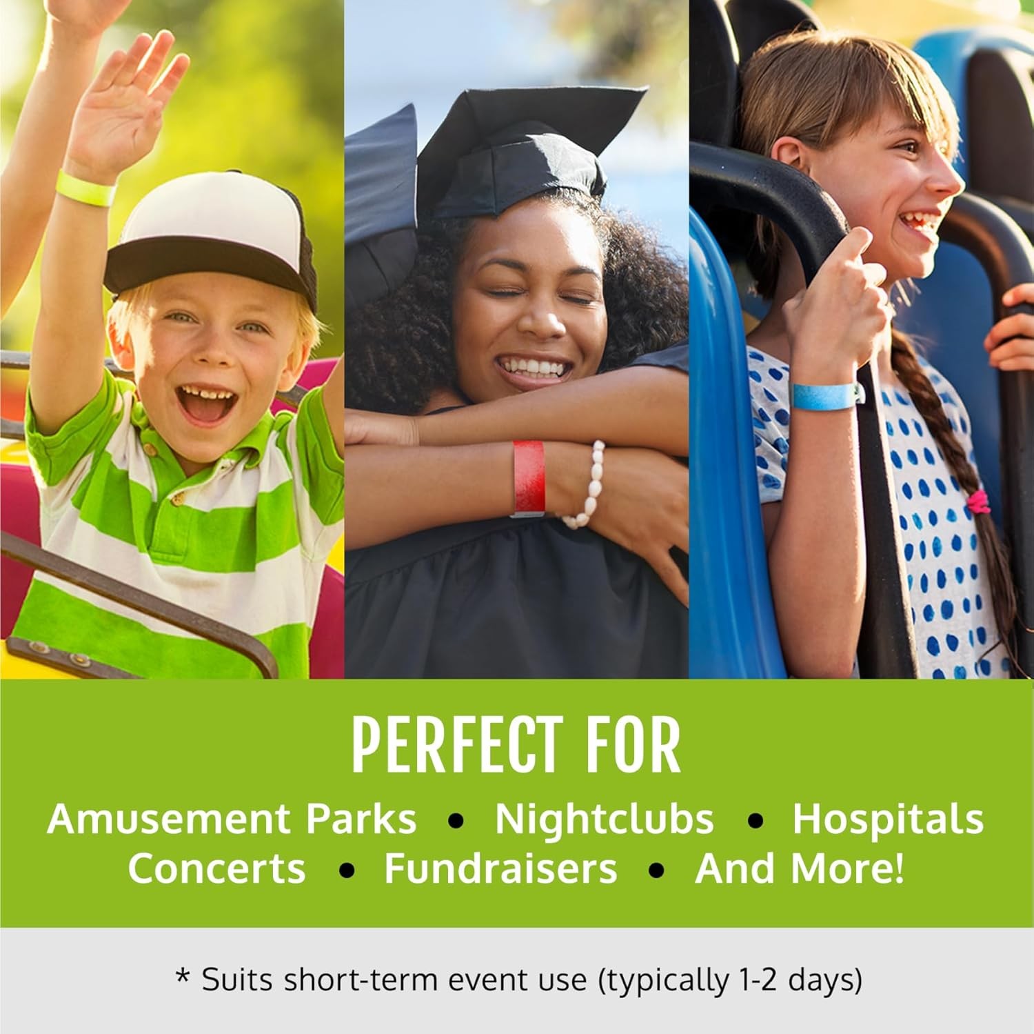 200 WristCo Tyvek Wristbands for Events, 200 ct., 20 Color Variety Pack