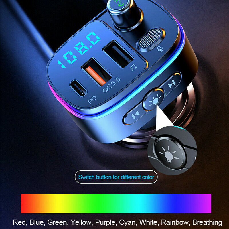 Bluetooth Car Adapter FM Transmitter USB AUX Radio Handsfree MP3 Player For Car