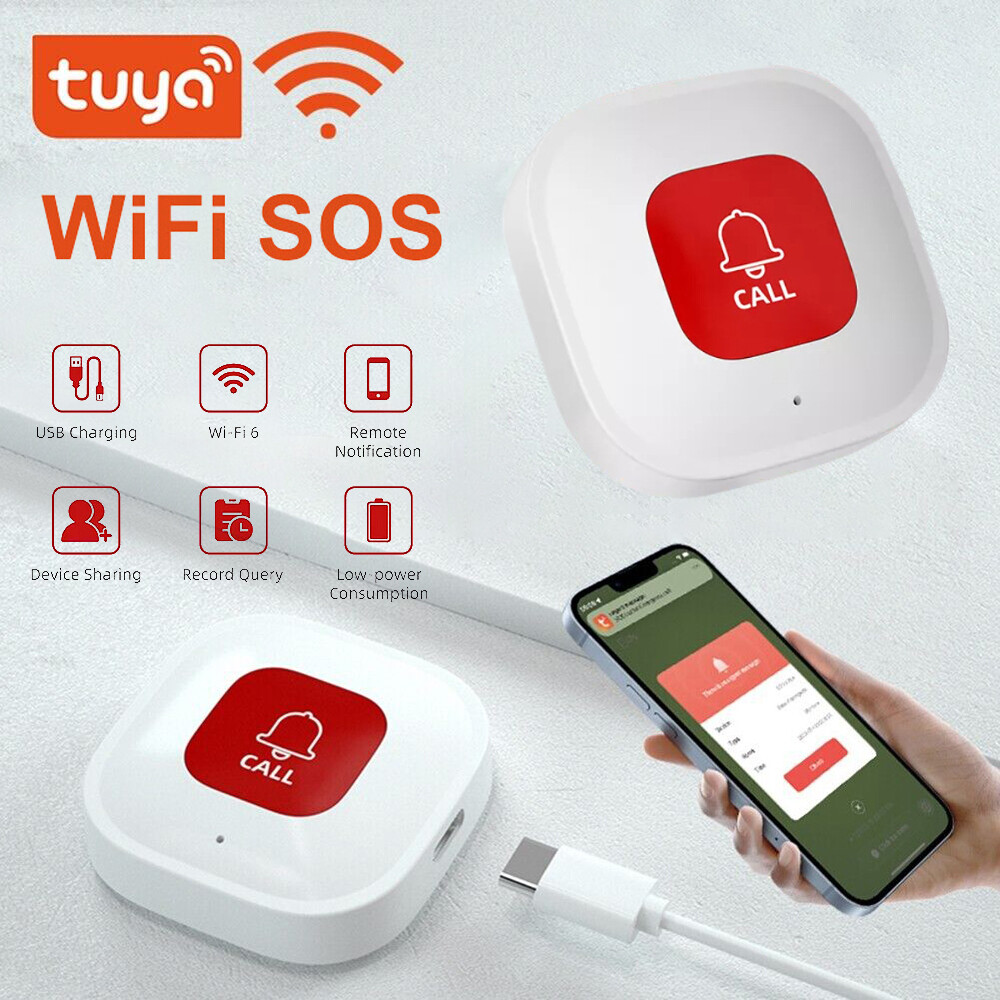 Tuya WiFi Elderly Wireless Panic Button Smart SOS Call Button Emergency Alarm US