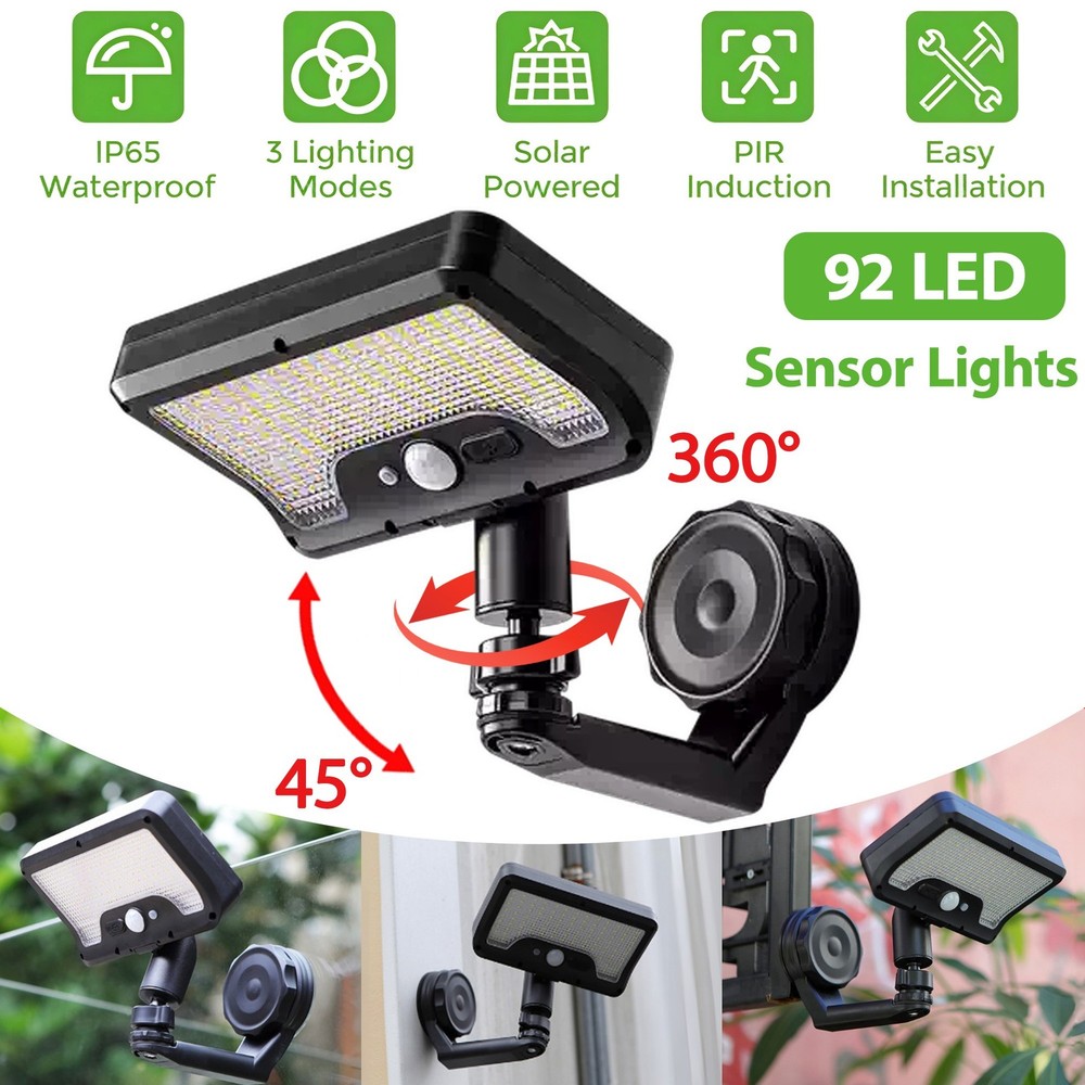 Super Bright Solar Motion Sensor Wall Light LED Magnetic Garden Yard IP65