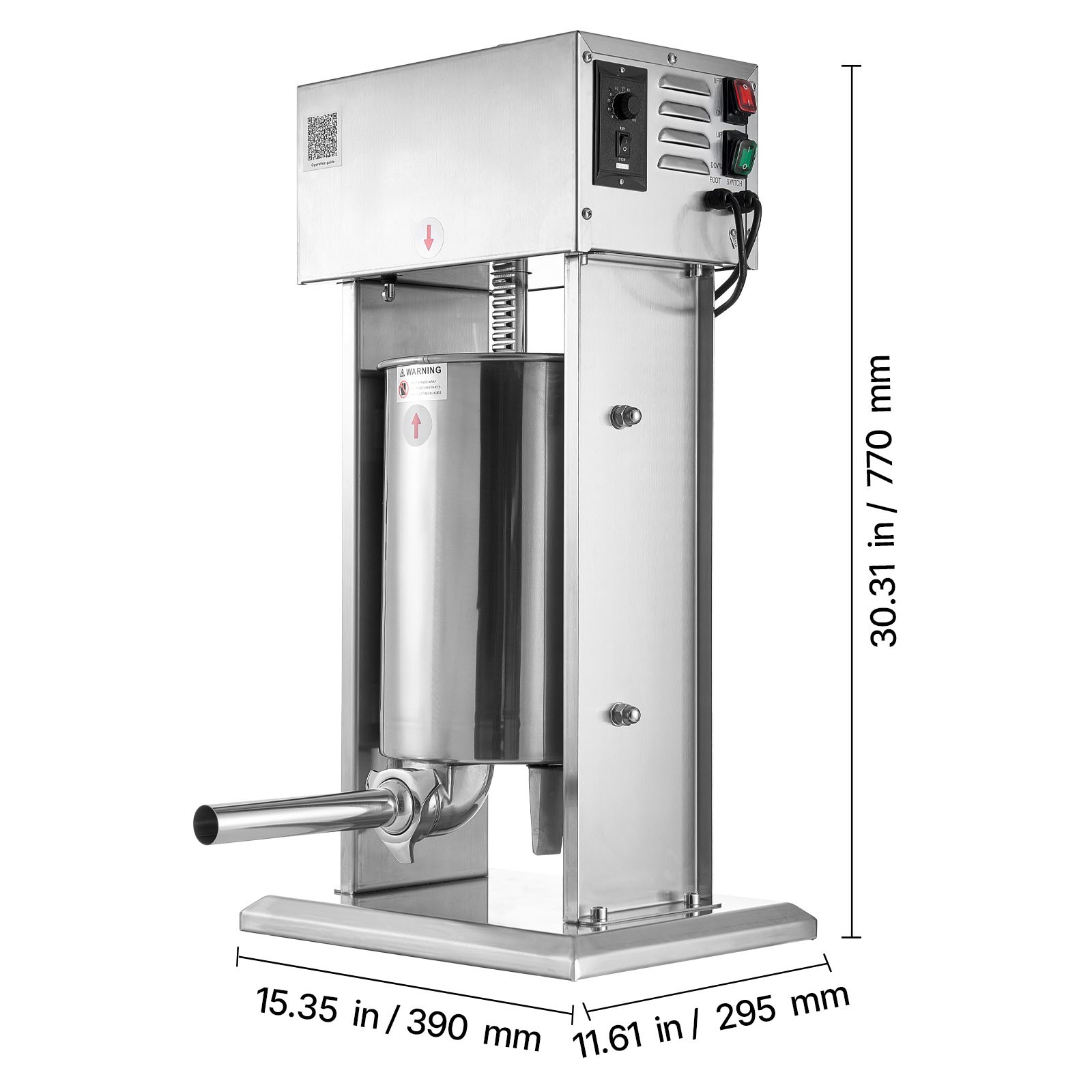 Uimoso Electric Sausage Stuffer 25 LBS / 12L Meat Press Filler Machine Stainless