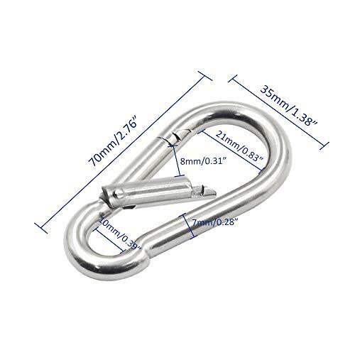 4Pack 2.75 inch Flag Pole Snap Clip Hooks Flagpole Attachment Spring Snap Hook
