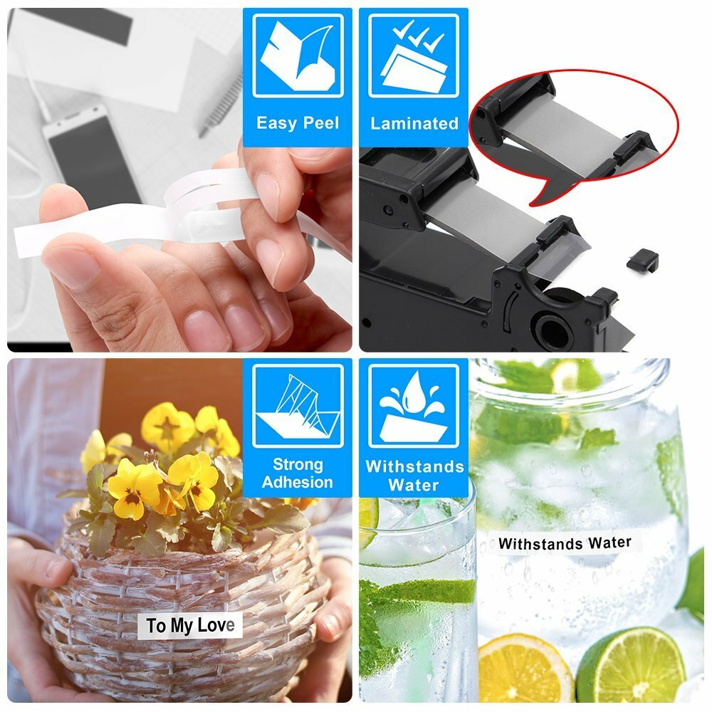 10PK Dymo LetraTag Refills White Plastic 91331 for LetraTag Label Maker LT-100H