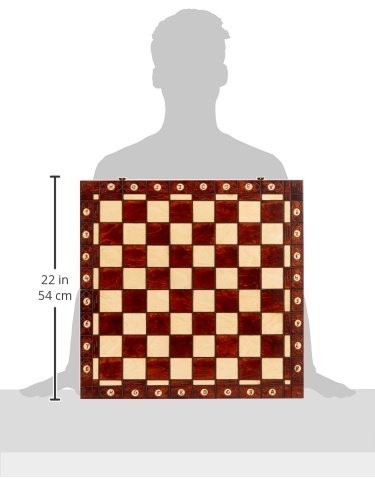 Handmade European Ambassador Chess Set - Wooden 21 Inch Beech & Birch Board w...