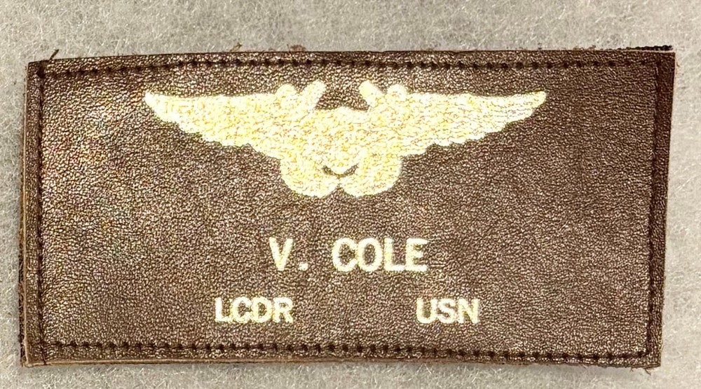 USN V Cole LCDR Flight Jacket Name Tag