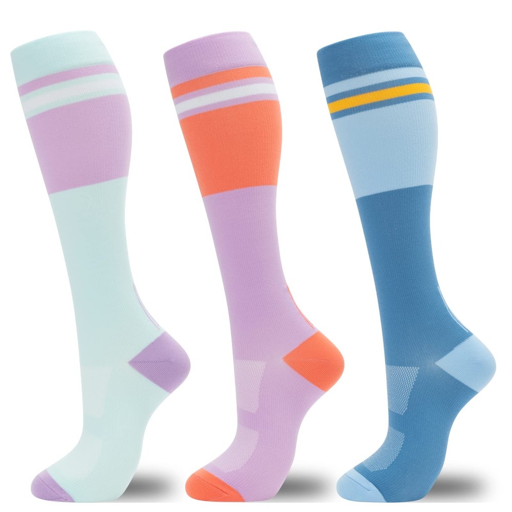 Compression Socks for Women Men 3 Pairs Graduated Compression Support Circula...