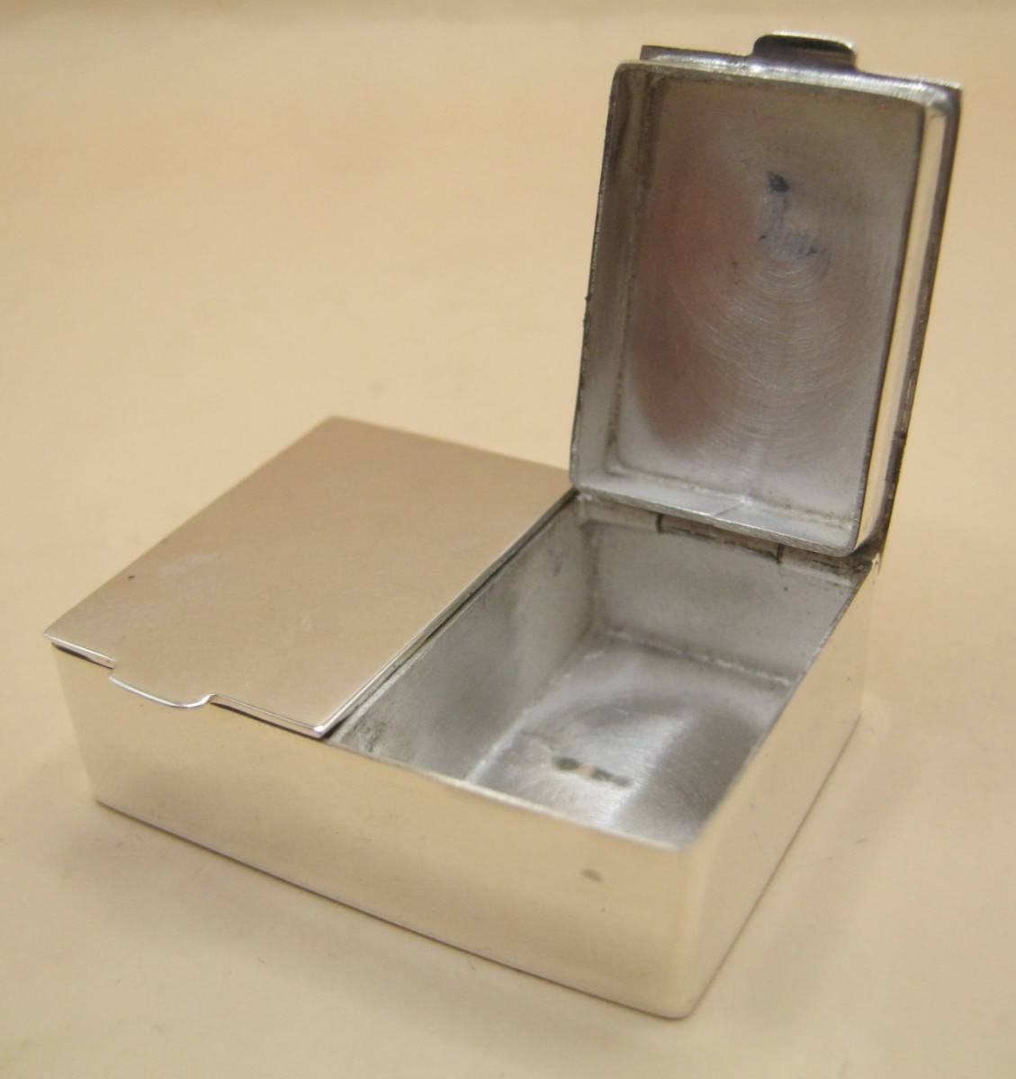 Unusual English Hallmarked Sterling Silver Double Pill / Snuff Box