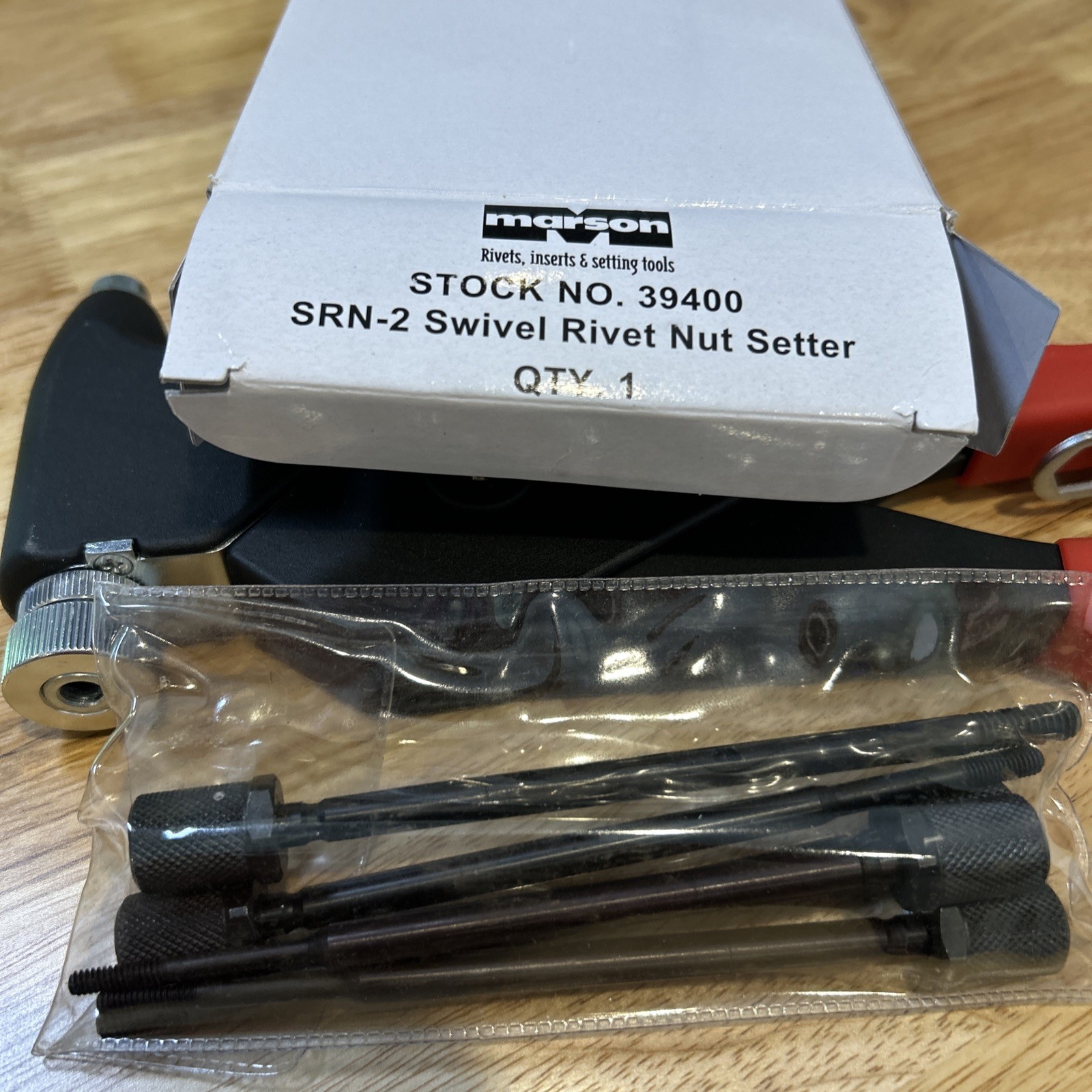 Marson Swivel Head Rivet Nut Setter SRN-2 Klik Turn Mandrels And Nosepiece 39400