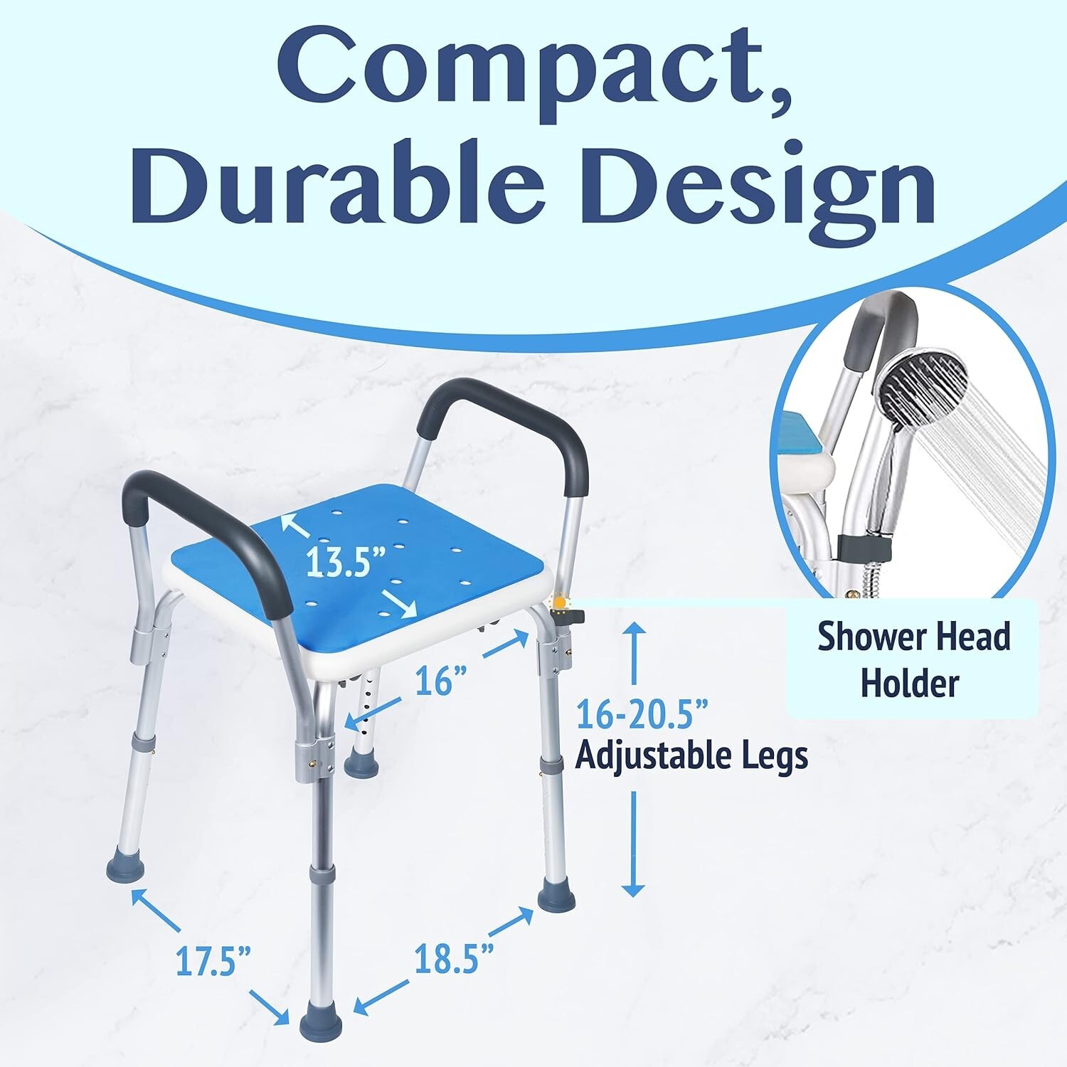 Shower Chair with Padded Seat Shower Bench for Seniors, New