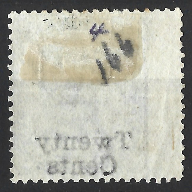 CEYLON QV 1885 20c ON 32c SLATE WING MARGIN MINT