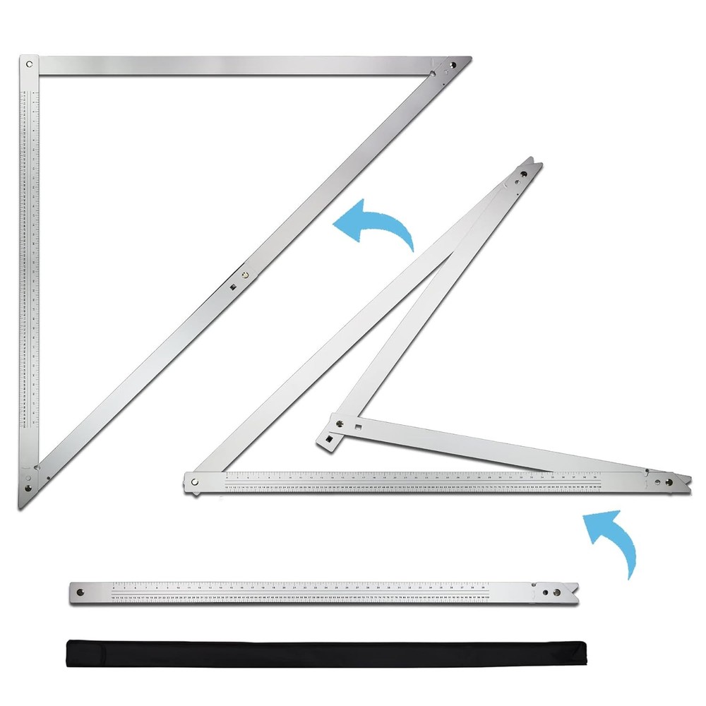 48-inch Aluminium Folding Set Square | Adjustable 45° and 90° Angles