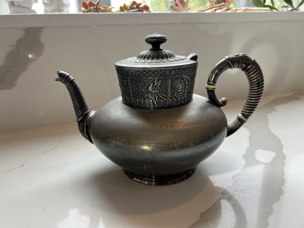 E.G. Webster & Son Floral Silver Plated Teapot #41