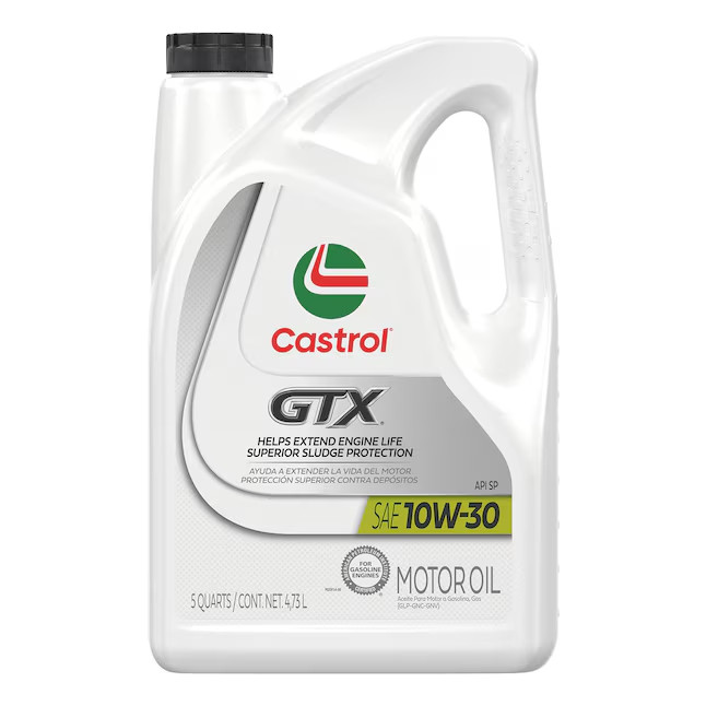 Castrol GTX 10W-30 Conventional Motor Oil 5 Quarts Sludge Protection - New