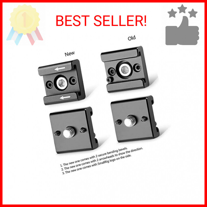 SmallRig Cold Shoe Mount (2pcs Pack) with 1/4"-20 Thread for Camera Cage Flash
