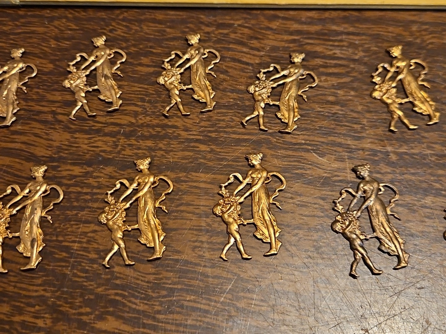 Lot Of 10 Angels Dancing France Vintage 60s Brass Stampings Findings Jewelry