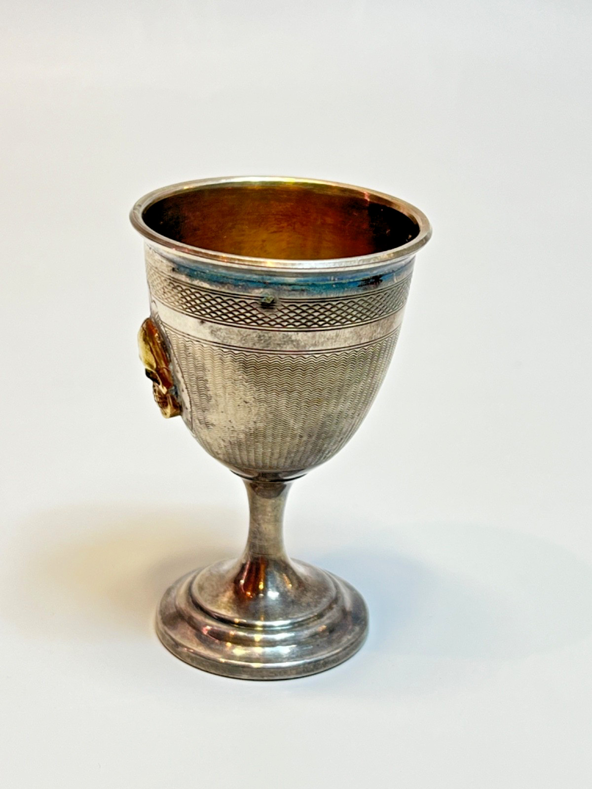 19c.Victorian French Silver Cup Skull Memento Mori Medicine Drug Poison Goblet