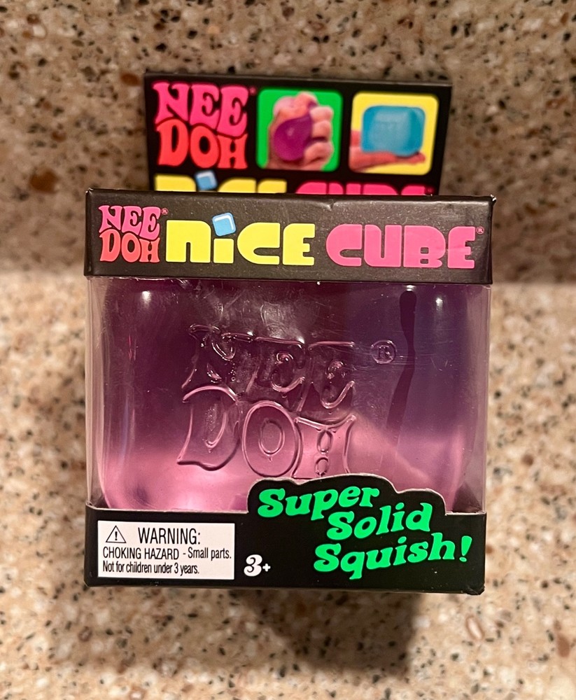 AUTHENTIC *FAST SHIP*-viral toy-Needoh PURPLE NICE CUBE-super solid squish!