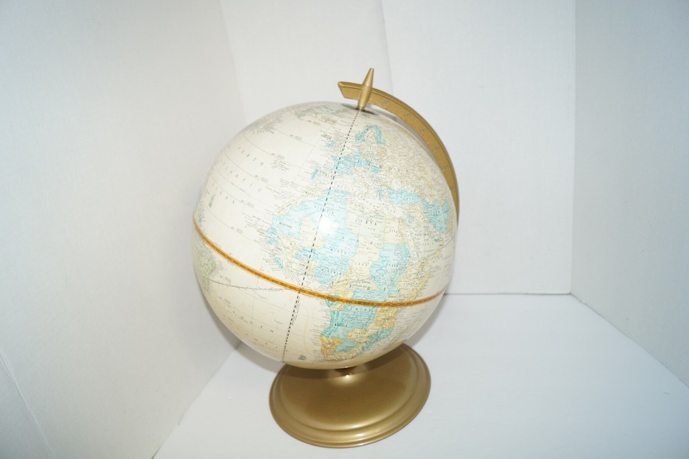 Vintage Cram's Imperial 12" World Globe EUC