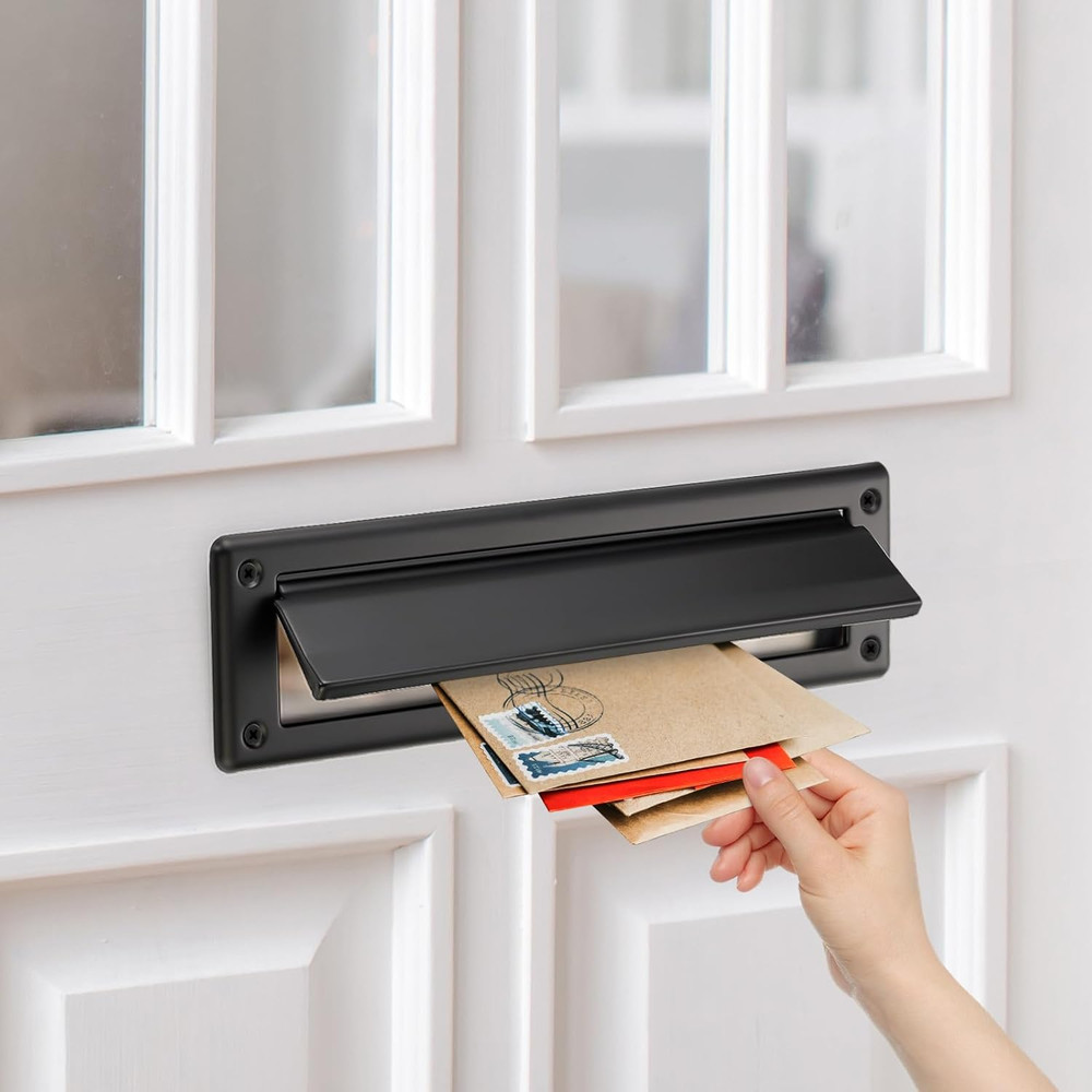 Door Mail Slot 13" Solid Brass Mail Slot for Front Door with Solid Brass Interna