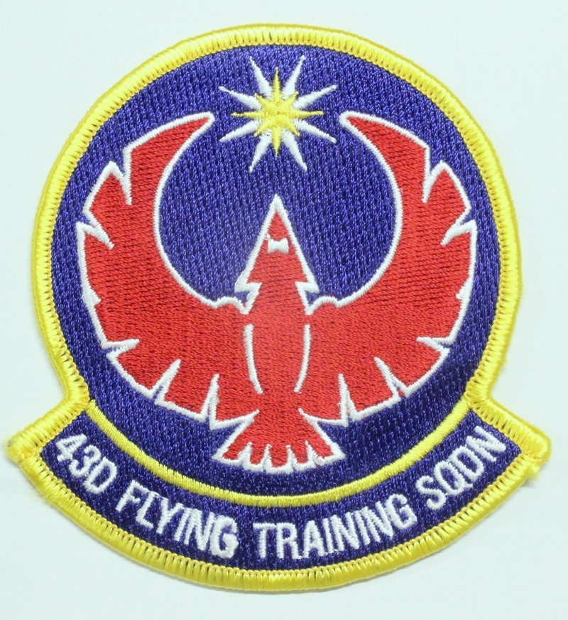USAF Air Force Patch: 43rd Flying Training Squadron - 3 3/4"