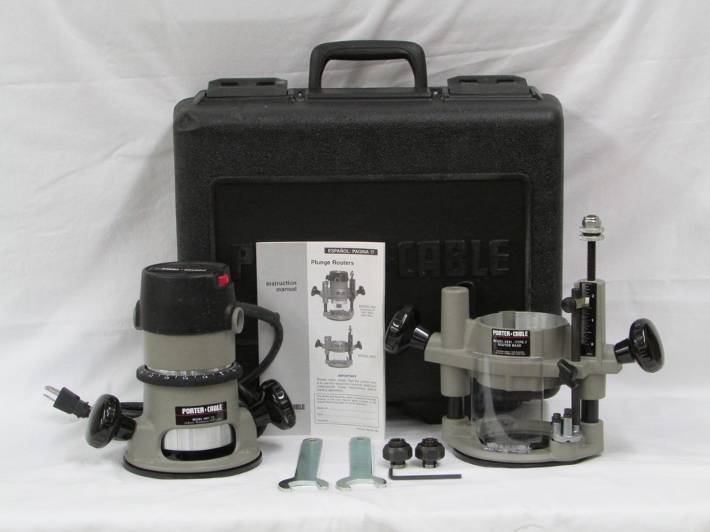 NICE Porter Cable 690LRVS Router Kit w/Two Bases/Wrenches/Collets/Case