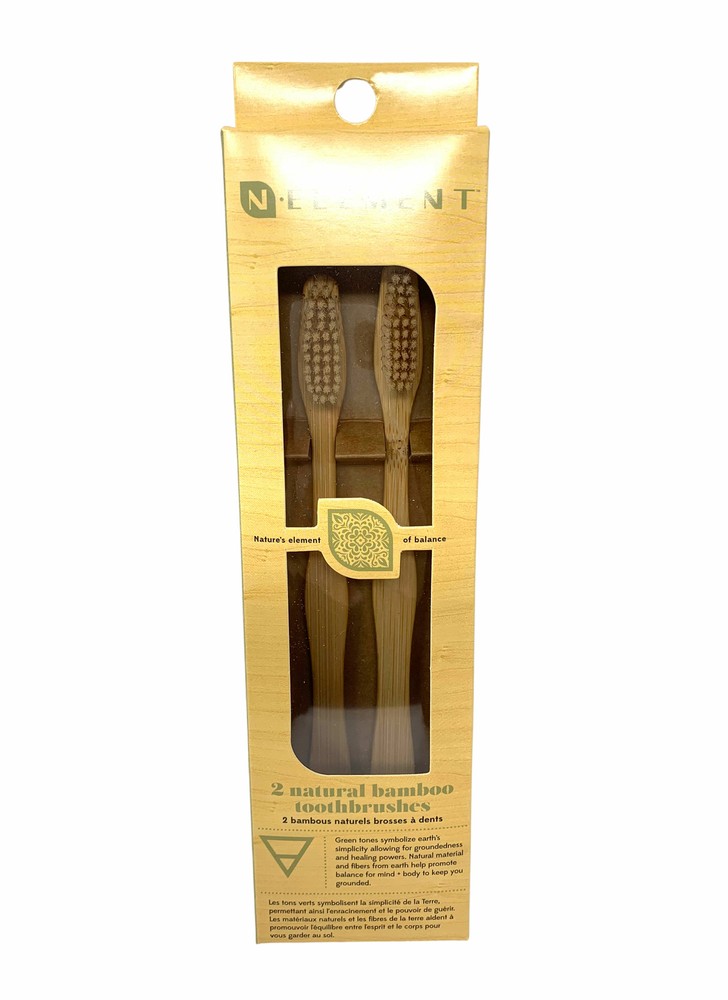 N-Element 2 Natural Bamboo Toothbrushes