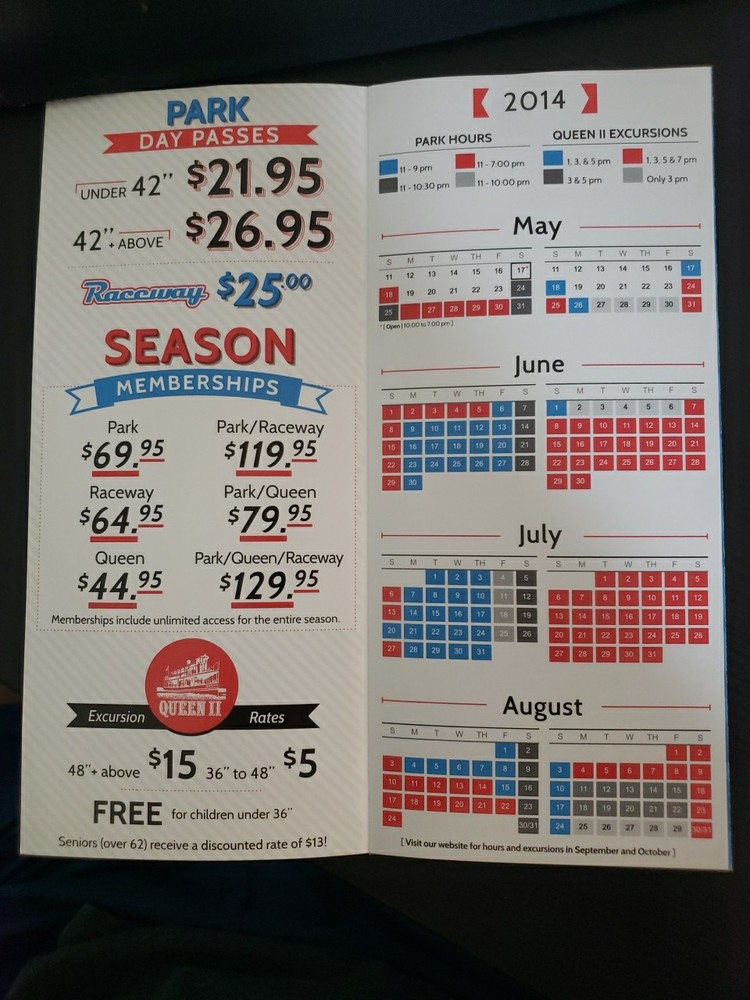 2014 Arnolds Park Amusement Theme Park Brochure Map Guide