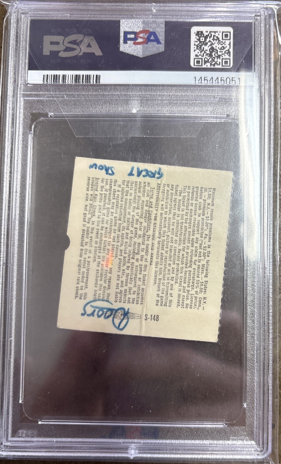 Feb 15, 1970 The Doors Roadhouse Blues Tour Chicago, IL Authentic Stub PSA Grade