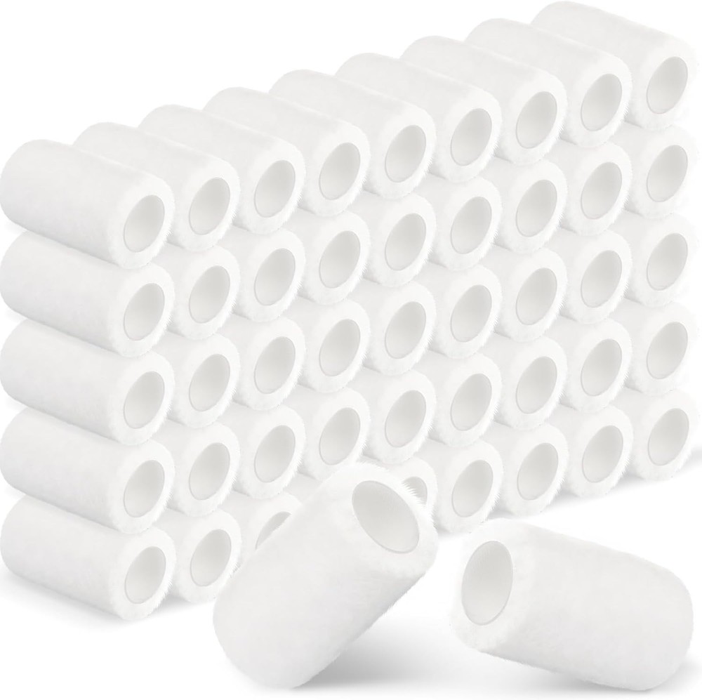 48 Pcs 4" x 1/2" Paint Roller Covers Refill Microfiber Mini Roller Covers for...