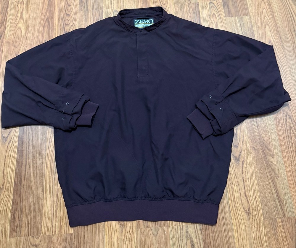 Zero Restriction Pullover Mens Large Golf Windbreaker Mock Neck Lightweight