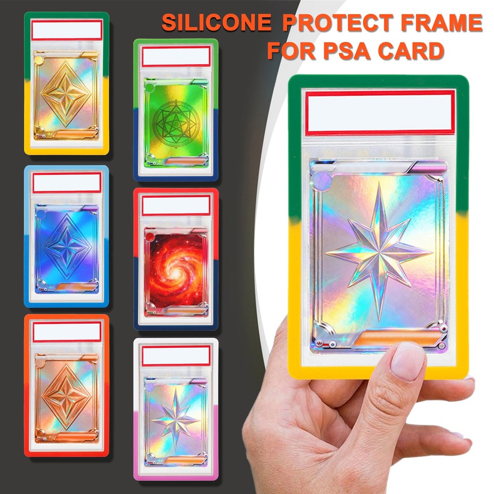 6PCS PSA Gradient Graded Card Slab Bumper Guard Protector Sillcone -STACKABLE