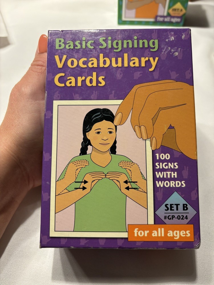 Basic Signing Vocabulary Flash Cards 2 Sets