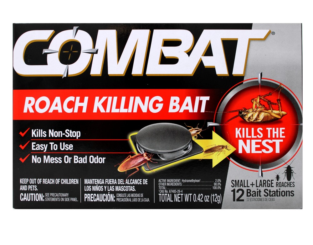 Combat Roach Killing Bait Stations for Small and Large Roaches, 12 Count