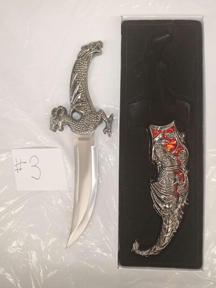 STANDING CURVED RED DRAGON DAGGER