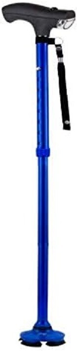 Best Stand up Cane With Light - Foldable - Adjustable - Blue