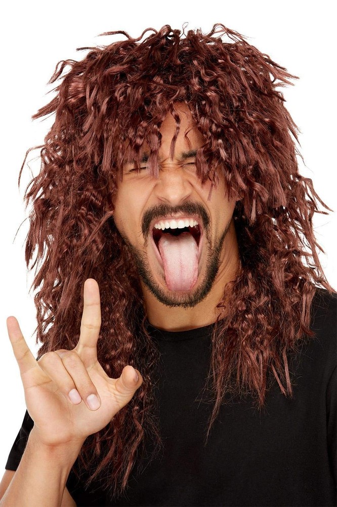 Smiffys Hard Rocker Wig, Brown