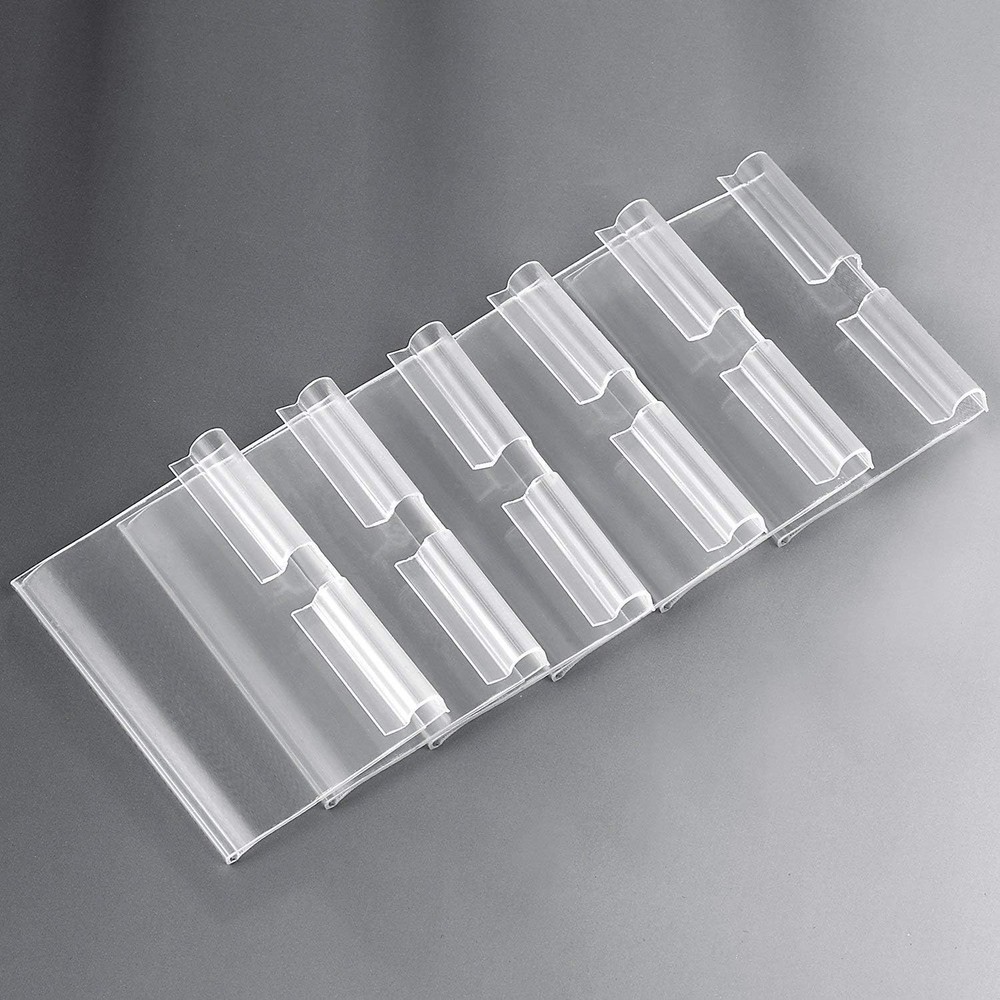 Clear plastic shelf label holder display tag clips