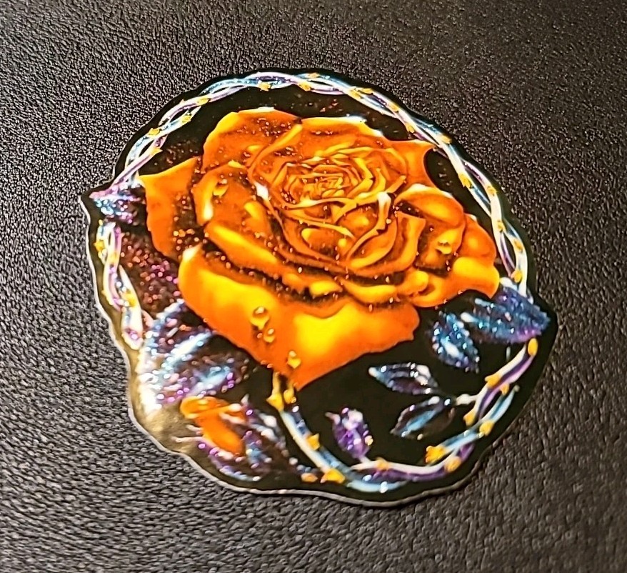 Vintage ROSE Vending Machine Glitter Sticker