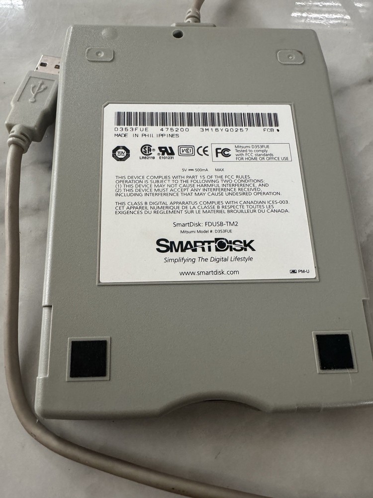 Smart Disk Mitsumi D353FUE USB External Floppy Disk Drive FDUSB-TM2 2004