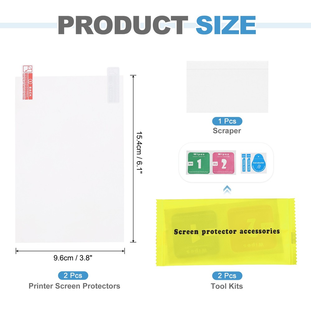 2Pcs Printer LCD Screen Protector, 7.2" Scratch-Resistant Protective Films