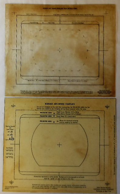 circa 1960 KODAK ART-WORK TEMPLATE & INSTRUCTIONS Plastic Sheets