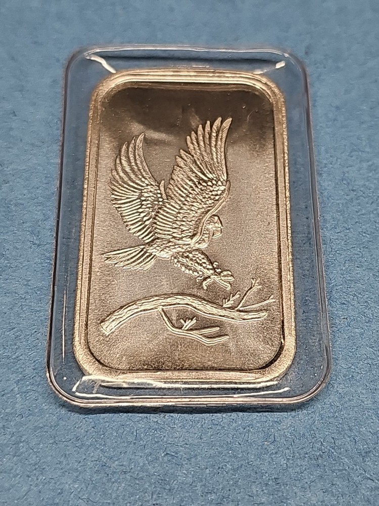 SilverTowne Mint Eagle Silver Art Bar Prospector Sealed In Original Plastic