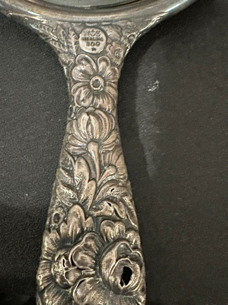 Gorham Sterling Silver Reprousse Mirror